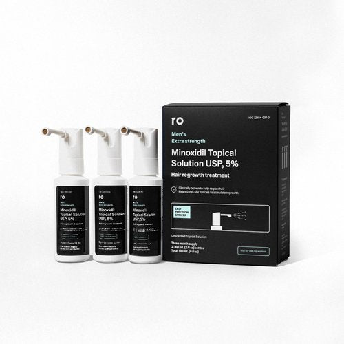 Roman Men's Topical Hair Regrowth Treatment Spray | 5% Minoxidil Solution, Clinically Proven for Thinning Hair, Easy to Use, Unscented | 3-Month Supply