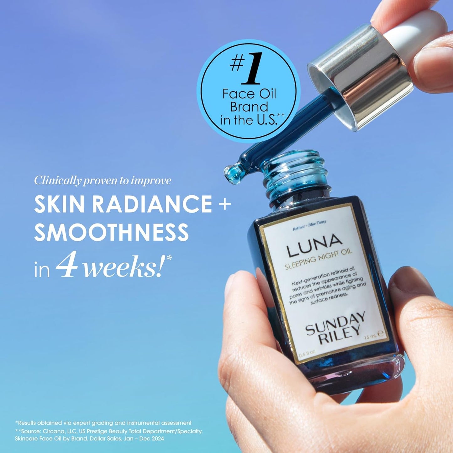 Sunday Riley Luna Retinol Night Face Oil - Anti-Aging Formula for Youthful Skin