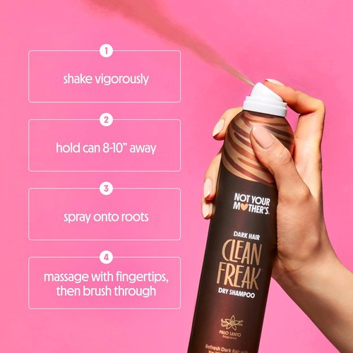 Not Your Mother's Clean Freak Dark Hair Dry Shampoo - 2-Pack, 12 oz Each | Waterless Formula with Palo Santo Fragrance
