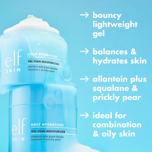 e.l.f. SKIN Holy Hydration! Gel-Yeah Moisturizer - Lightweight, Plumping Formula with Squalane, Vegan & Cruelty-Free