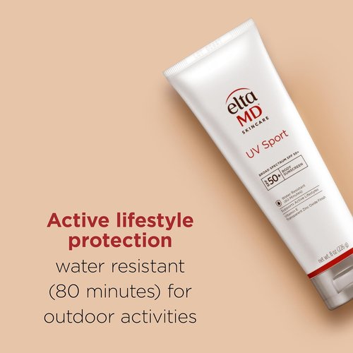 EltaMD UV Sport Sunscreen Lotion SPF 50 - Water & Sweat Resistant Zinc Oxide Formula for Face & Body