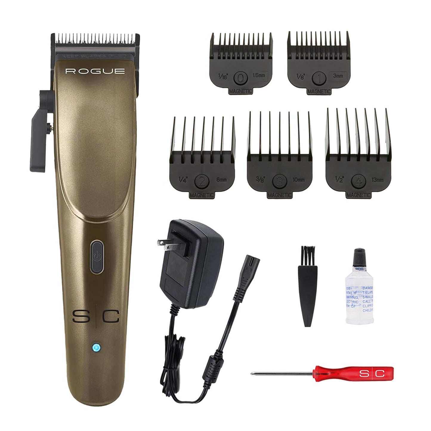 StyleCraft Rogue Cordless Clipper & Trimmer - Professional 9V Magnetic Motor in Matte Gunmetal