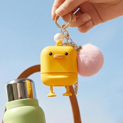 KAHI Airy Sun Stick Keyring - Waterproof Silicone Keychain Holder | Broad Spectrum SPF 50+ PA++++ Sunscreen (Duck)