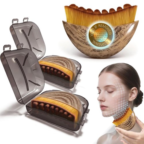 Lymphatic Contour Face Brush by [Brand Name] - Soft Gua Sha Tool for Anti-Puffiness & Detox | 2 Pcs