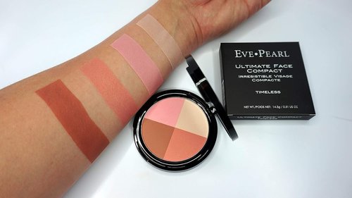 EVE PEARL Ultimate Face Compact - 204 Dual Fan Brush & Contour Palette for Medium to Deep Skin