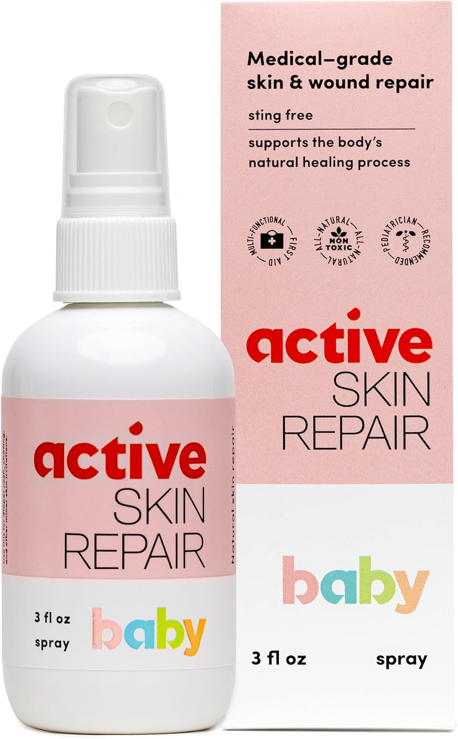 Active Skin Repair Baby Spray - Natural, Non-Toxic First Aid for Diaper Rash, Eczema & More | 3 oz.