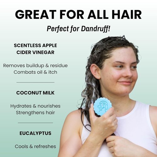 Otter Co. Anti-Dandruff Conditioner Bar | Tea Tree & Zinc Pyrithione - Hydrating, Vegan, Sulfate-Free for All Hair Types