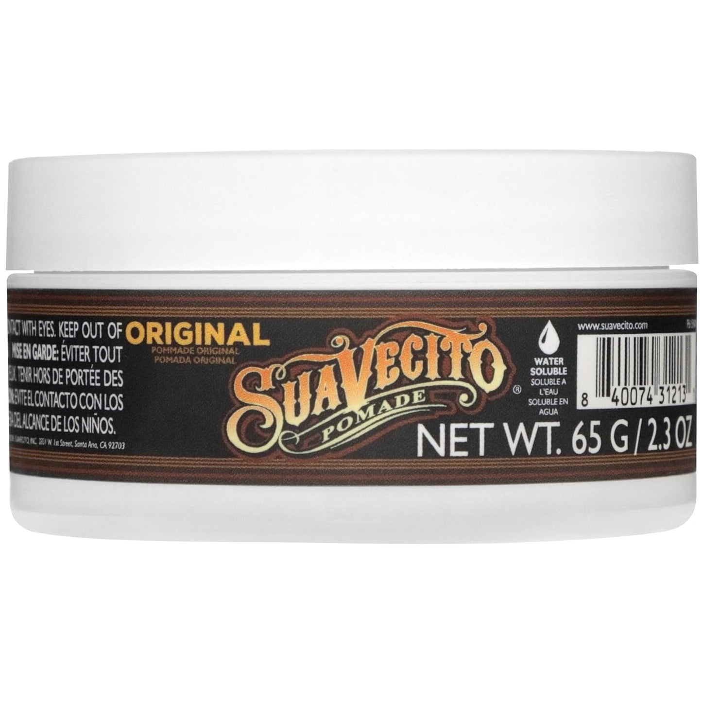 Suavecito Pomade Original Hold - Medium Shine Water-Based Hair Gel, 2.3 oz | Flake-Free & Easy Wash Out