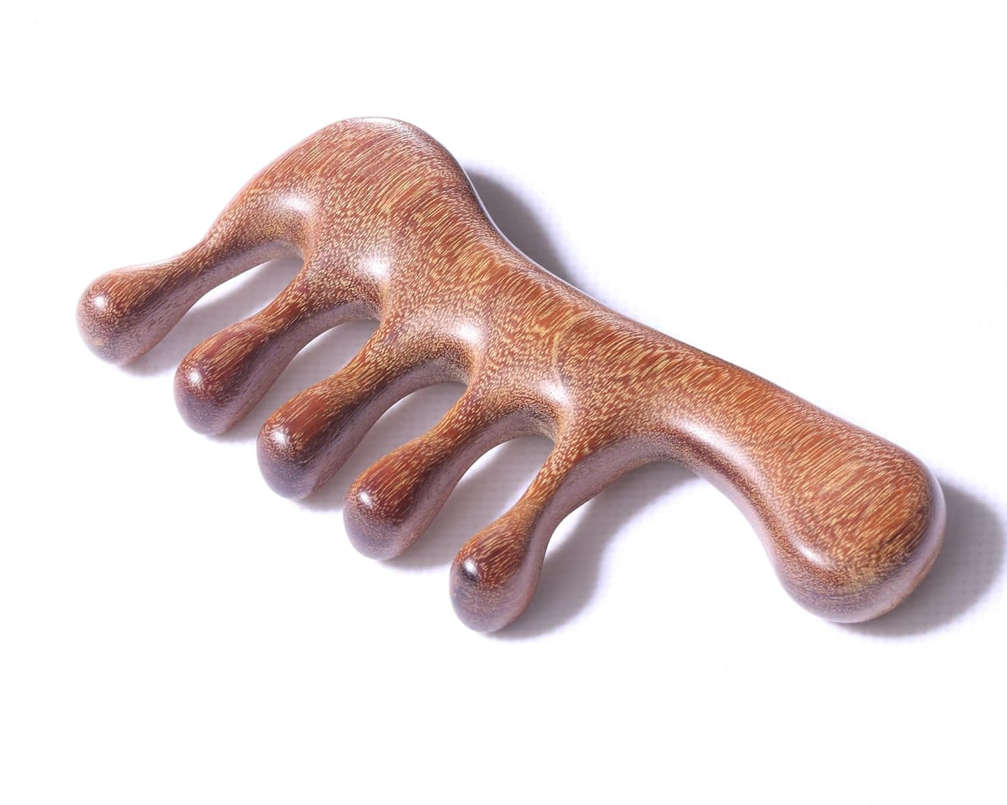 2 Pack Loc Comb, Wide Tooth Comb Made with 100% Natural Sandalwood, Scalp Massager and Gua Sha, Anti-Static Hair Detangler Wooden Comb, Loc Styles for Unisex Use