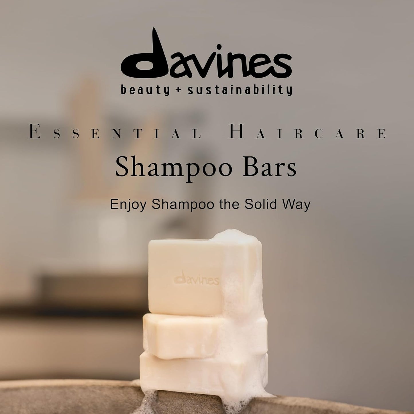 Davines VOLU Shampoo Bar - Compact Solid Texture for Fine Hair | Soft, Light, and Voluminous - 3.53 oz