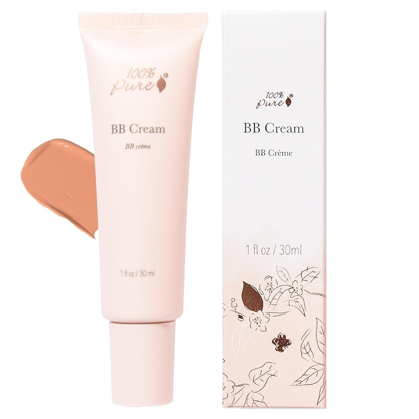 100% PURE BB Cream - Full Coverage Skin Care & Glow | Aglow Shade 20 - Vegan, Dewy Finish - 1 Fl Oz
