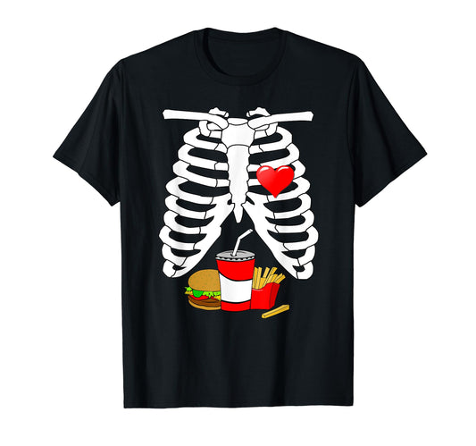 X-ray Skeleton Ribs Halloween Junk Food Costume T-Shirt