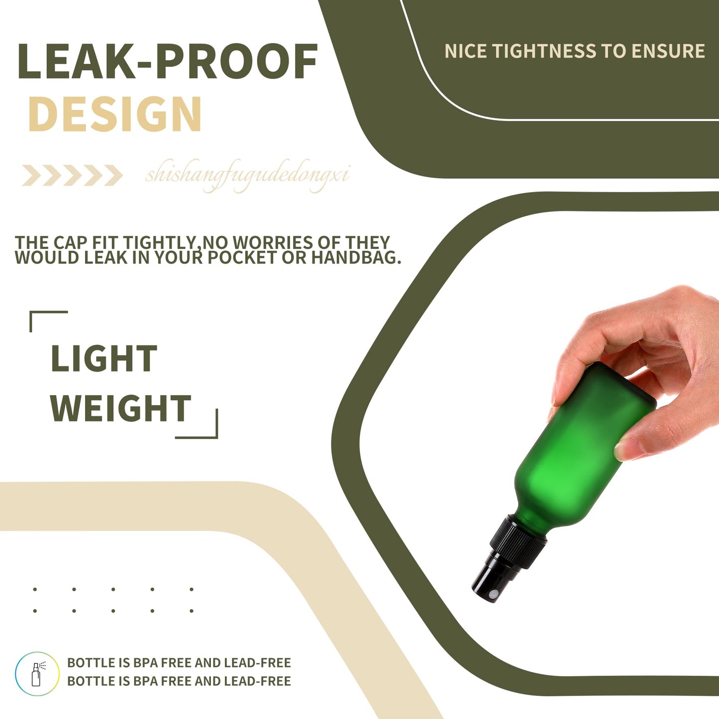 NOOEEISS Green Glass Small Spray Bottles 2 oz 24 Packs,Fine Mist Sprayer Pretty Finish,Refillable Containers mini spray bottles for Cleaning Solutions and Skin Care (Green Frosted 24pcs)