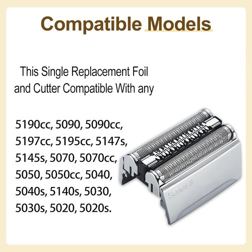 52S - Series 5 Electric Shaver Replacement Head | Compatible with 5090, 5190cc, 5040, 5140s, 5030s