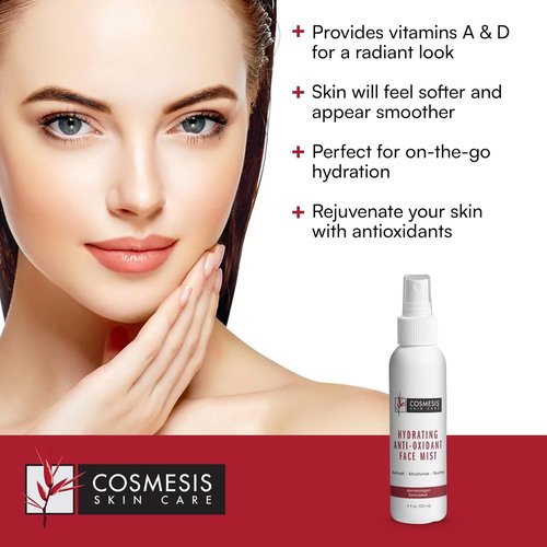 Cosmesis Hydrating Face Mist - Refreshing Anti-Oxidant Formula with Tea Blend & Vitamins A/D - 4 fl oz