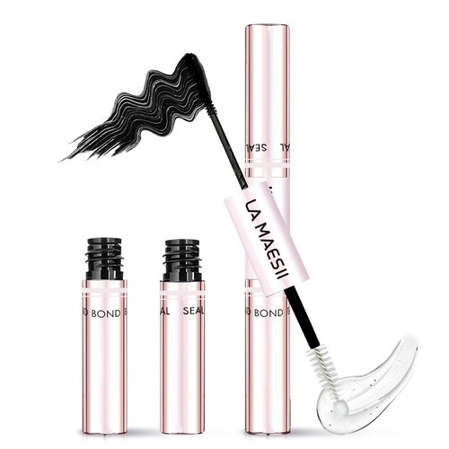 LA MAESII Lash Cluster Glue, Lash Bond and Seal for Eyelash Clusters, 10ml Bond and Seal, Waterproof, 2-in-1 Home Use, Strong Hold for 72H