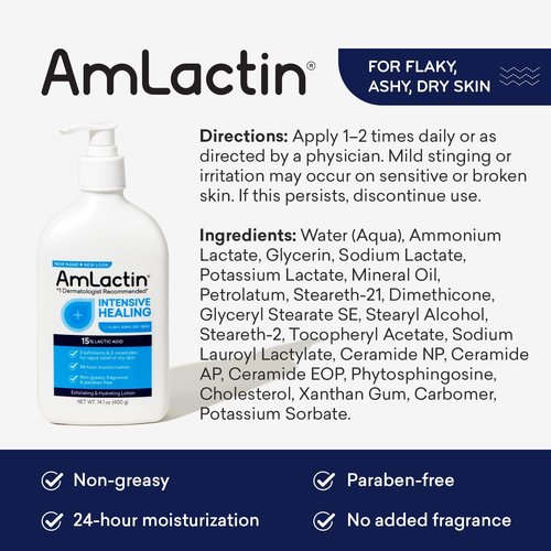 Amlactin Rapid Relief Restoring Lotion + Ceramides - 7.9 oz, Pack of 2