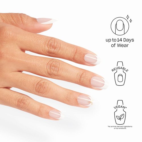 OPI Press On Nails - Short Round & Squoval Accent Nail Art | 24 Count With Glue | Long Lasting & Reusable
