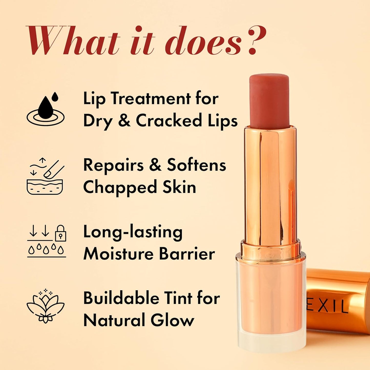 Skiennix Tinted Lip Balm - Hydrating Lip Tint with Cold-Pressed Oils & 10% Squalane - Natural Color for Soft, Moisturized Lips