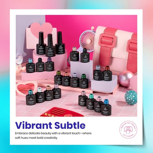 Beetles Gel Nail Polish Set - 23pcs Gel Polish Set Summer Colors, 20 Colors Pink Green Blue Uv Gel Polish with Base Top Coat, All Season Manicure Tools for Beginners Nail Art Home