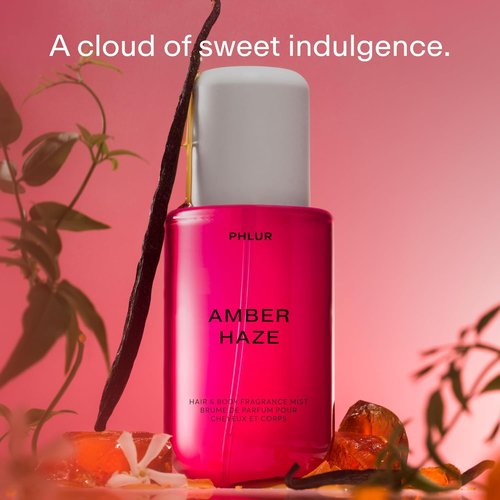 PHLUR Amber Haze Body Mist - 8 Fl Oz Hair & Body Perfume for Women | Amber & Vanilla Fragrance with Saffron, Jasmine, Musk