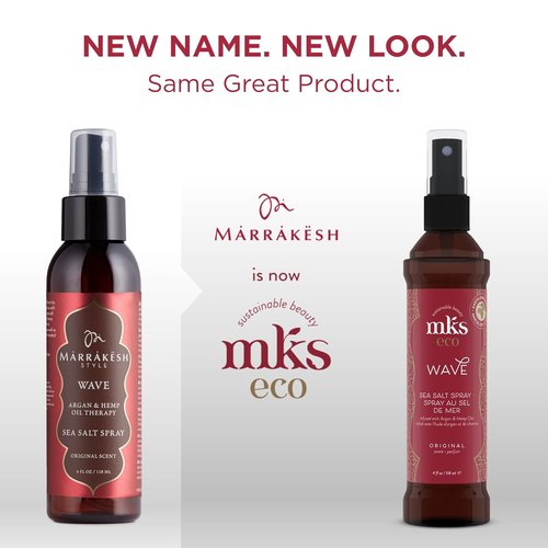 MKS Eco Wave Sea Salt Spray - Texturizing Formula for Beachy Waves - 4 fl oz | Vegan & Cruelty-Free