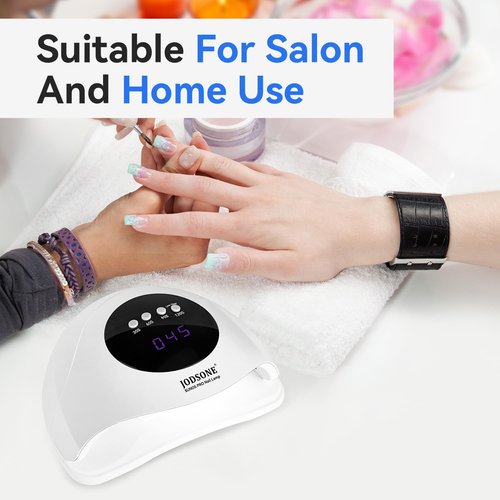 JODSONE U V LED Nail Lamp Professional Cure Auto Sensor and 4 Timer Gel Nail Lamp White