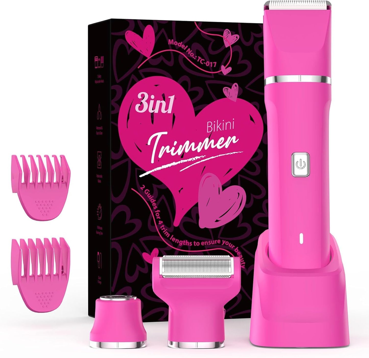 Skiennix Bikini Trimmer for Women - IPX7 Waterproof Hair Remover for Shower & Travel | 3-in-1 Design with Hypoallergenic Blades