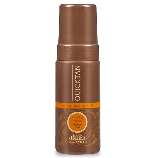 Body Drench QuickTan Self Tanner Mousse - Medium Dark Sunless Tanning Foam for Natural Glow, 4.2 oz