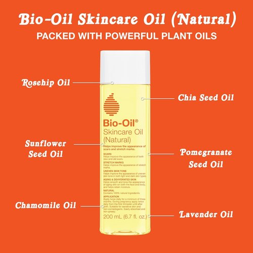 Bio-Oil Natural Skincare Oil - Multi-Purpose Serum for Scars & Stretch Marks | 6.7 Oz