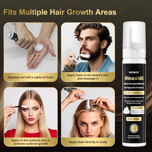 Regine Switzerland 5% Minoxidil Foam - Fast Absorbing Hair Growth Treatment for Thinning Hair | 3 Month Supply (3 x 2.12 oz)