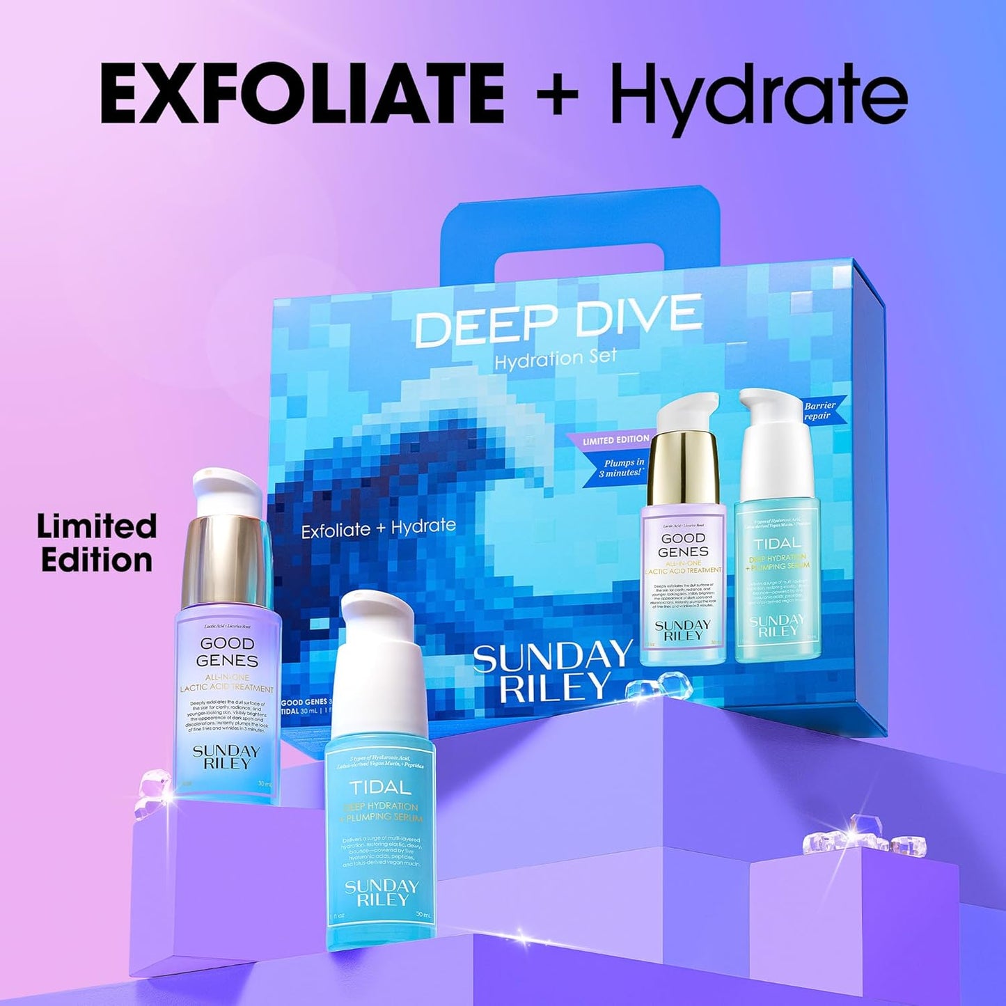 Sunday Riley Deep Dive Hydration Set - Ultimate Moisture Boost for Glowing Skin