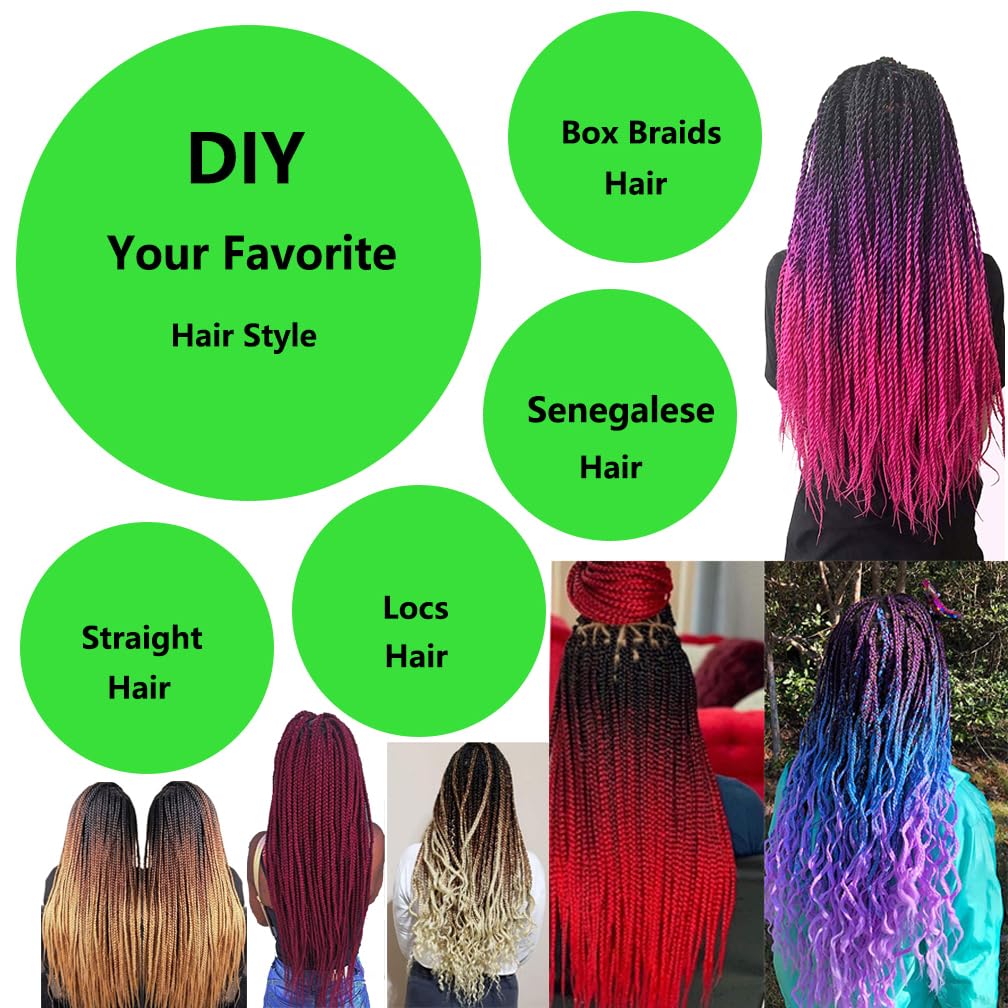 Braiding Hair Blonde Kanekalon Braid Hair Extensions for Box Braids Hot Water Setting High Temperature Synthetic Fiber (24#-1Pack)