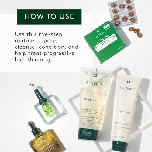 Rene Furterer Progressive Thinning Hair Ritual - Drug-Free Solution for Hereditary & Hormonal Hair Loss | 1 Ct.