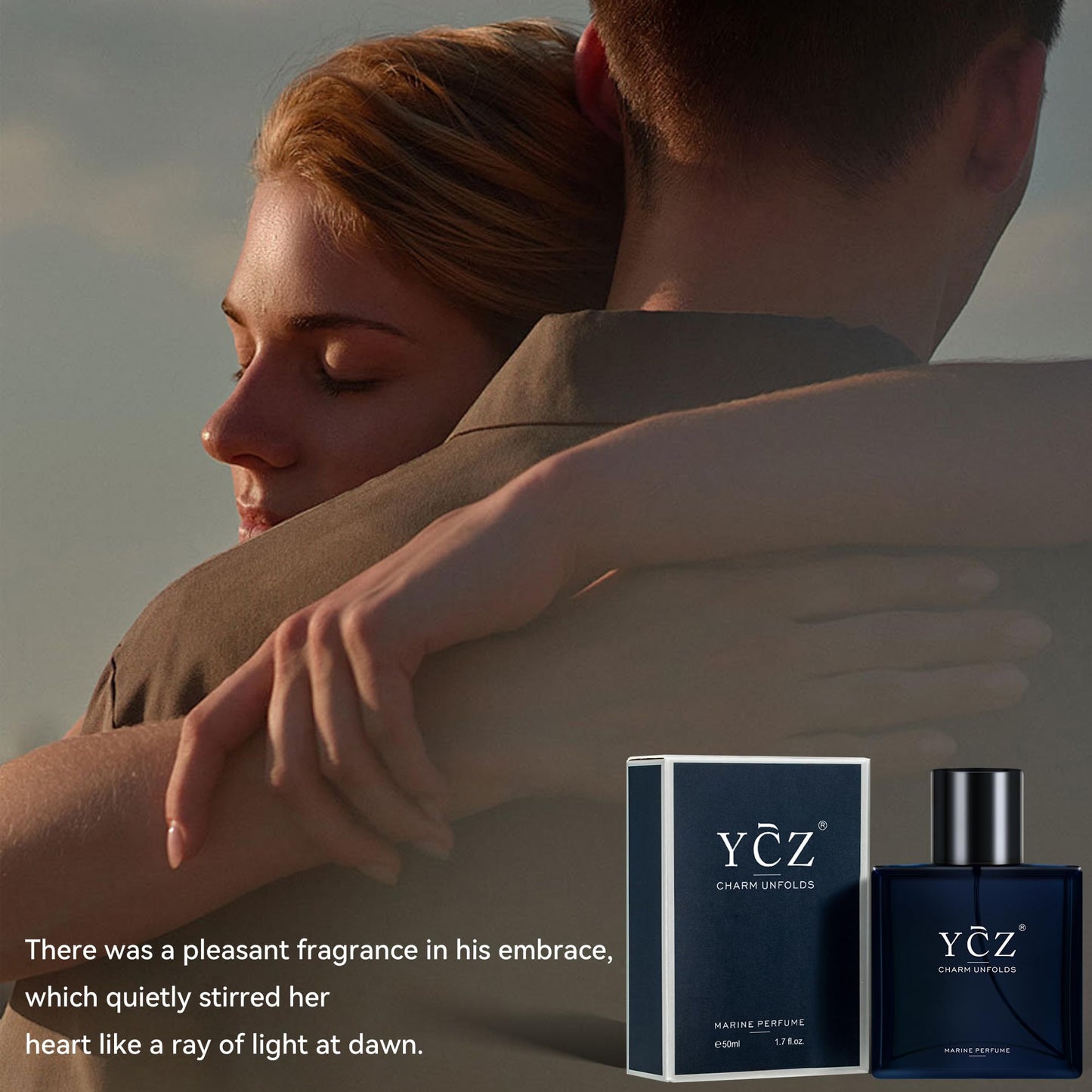 Ycz Charm Unfolds Marine Perfume for Men, 1.7 oz. Long Lasting Eau De Parfum Cologne For Men, Oriental Woody Fragrance - Ideal Special Occasions, Making it the Ideal gentlemen’s Gift (2-Pack).