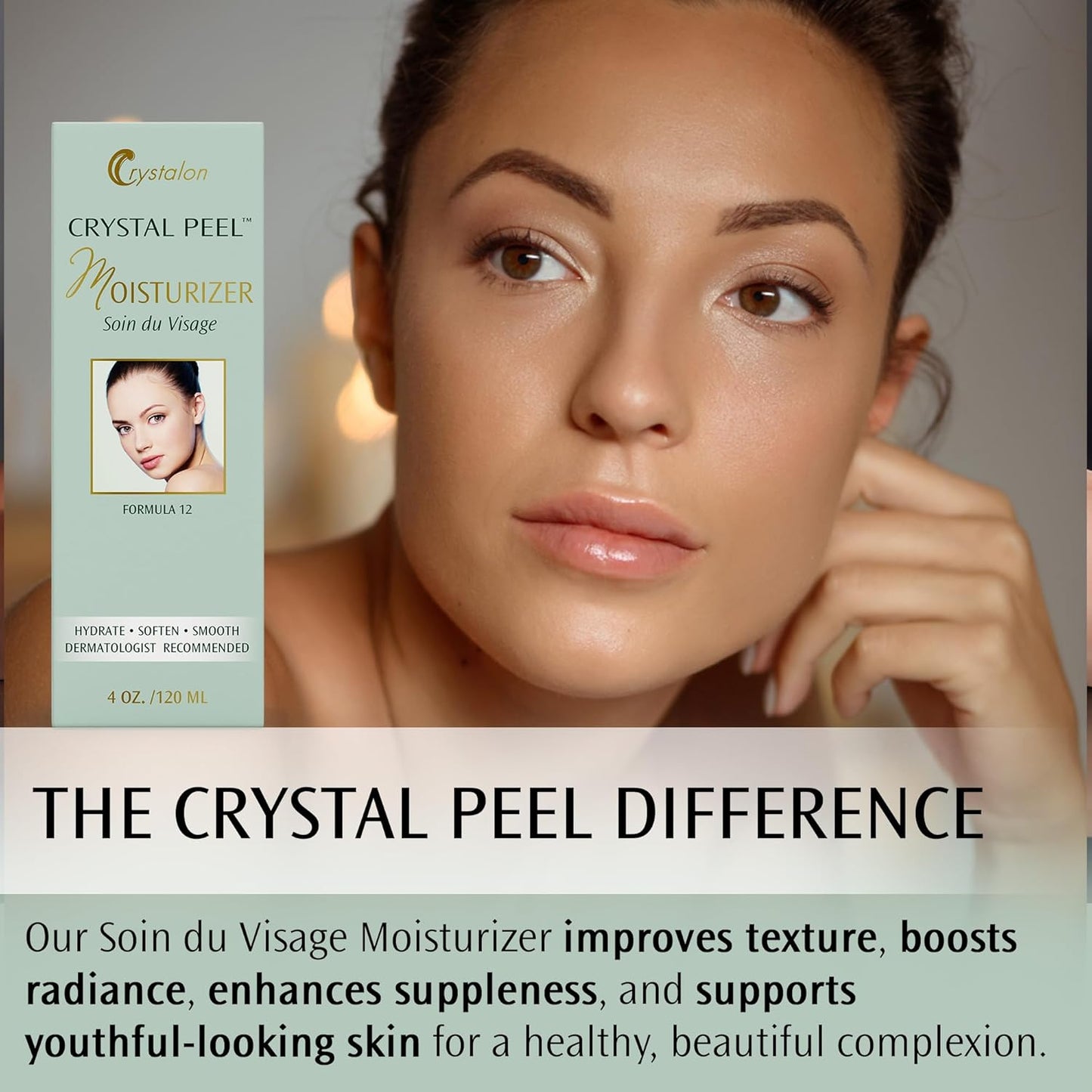 Soin Du Visage Crystal Peel Hyaluronic Acid Moisturizer - Hydrating Daily Cream for Dry Skin