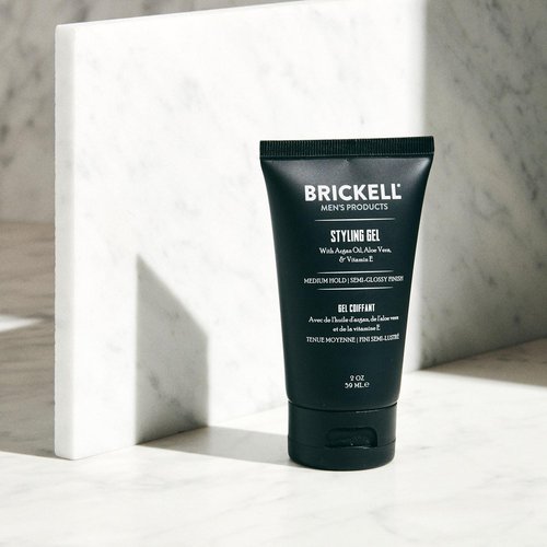Brickell Men's Hair Gel - Natural & Organic Formula for All-Day Hold | Glossy Finish, 2 Ounce