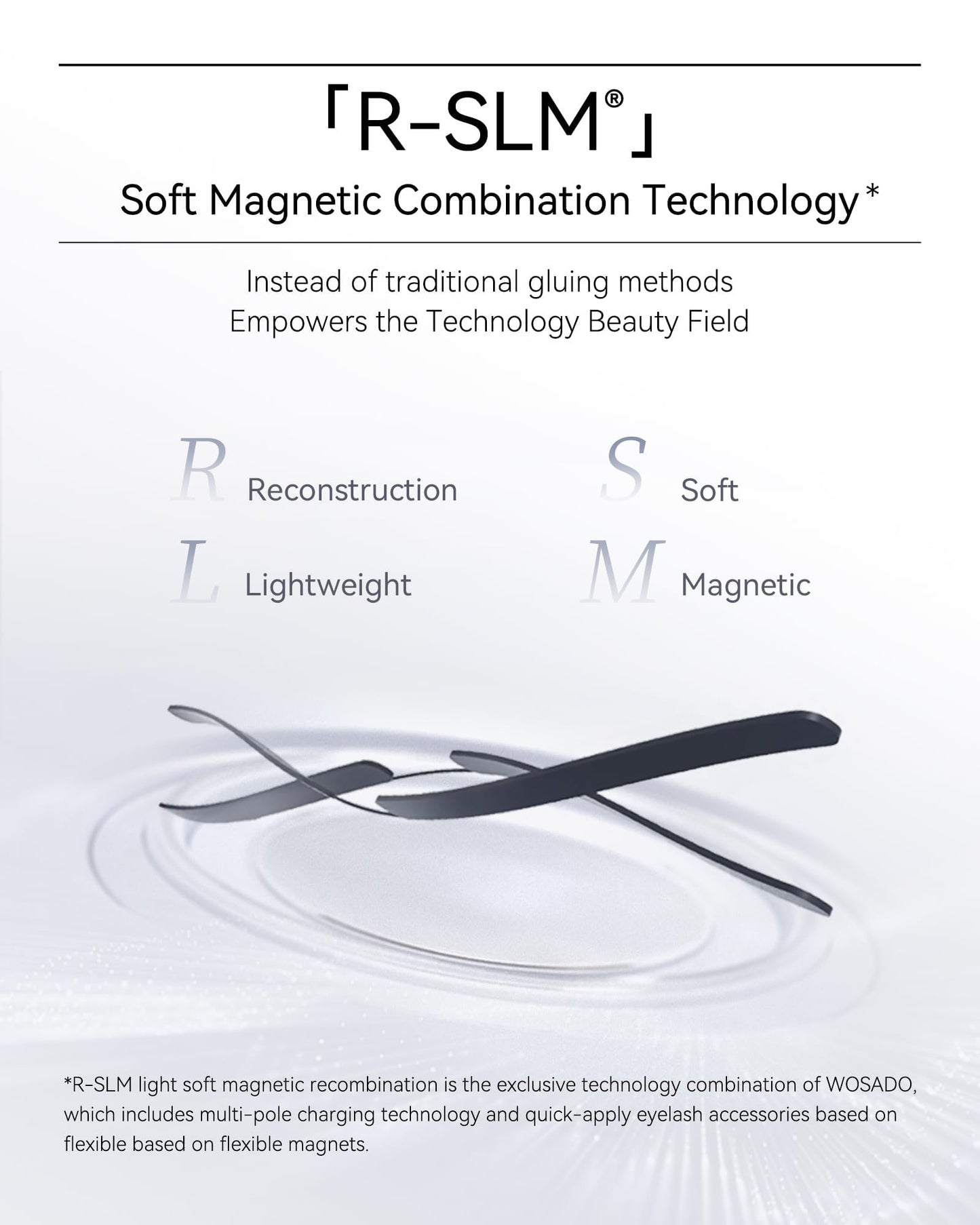 WOSADO Magnetic Eyelashes with Applicator Kit, No.14 FROST BLACK, Reusable Magnetic Lashes without Eyeliner, Glue-free False Lashes, Waterproof, Lightweight, Suit for Natural Makeup