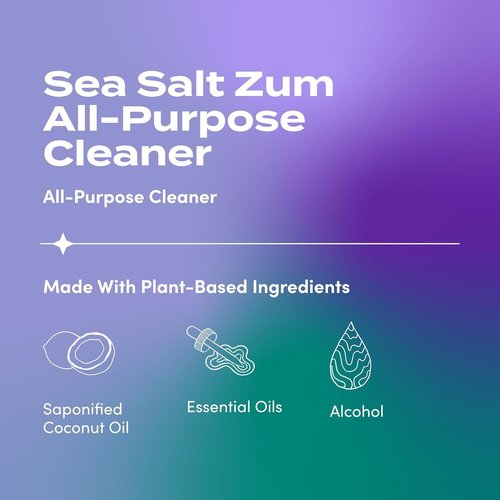Indigo Wild Zum All-Purpose Cleaner - Natural Essential Oil Cleaner with Baking Soda - Sea Salt, 16 fl oz