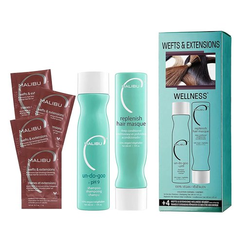 Malibu C Wefts & Extensions Hair Care Collection - Reduce Breakage & Shedding - Natural-Looking Maintenance