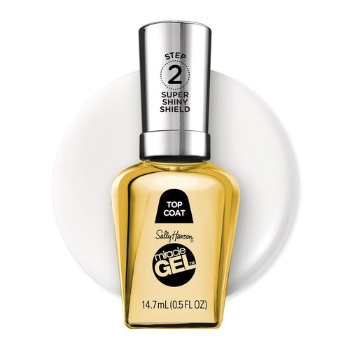 Sally Hansen Miracle Gel Nail Polish - Super Shiny Shield Top Coat | Salon Quality, Long-Lasting, No UV Light Needed | Sheer Glossy Finish