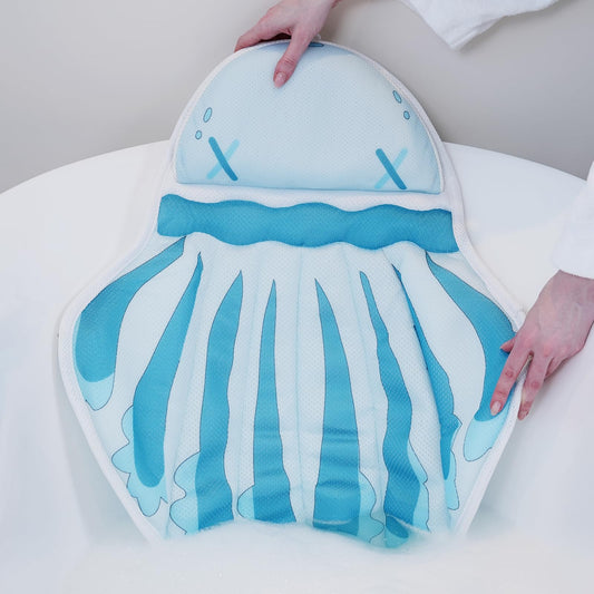 MANDREX Bath Pillow, Bath Pillow for Tub, Luxury Bathtub Pillow for Neck and Back Support,4D Mesh Fabric and Non-Slip Suction Cups,Relaxing Bath Accessories for Women and Men,Fits All Bathtubs