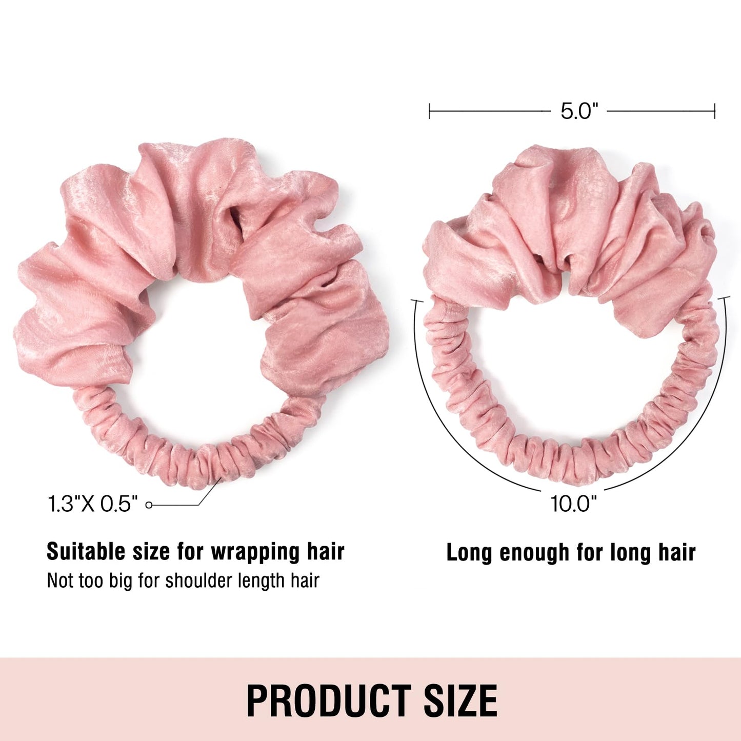 BLINKEEN Curling Scrunchie, Heatless Hair Curler to Sleep In, No Heat Curls for Long Hair, Soft Sleep Hair Roller (Pink, 1 Count)