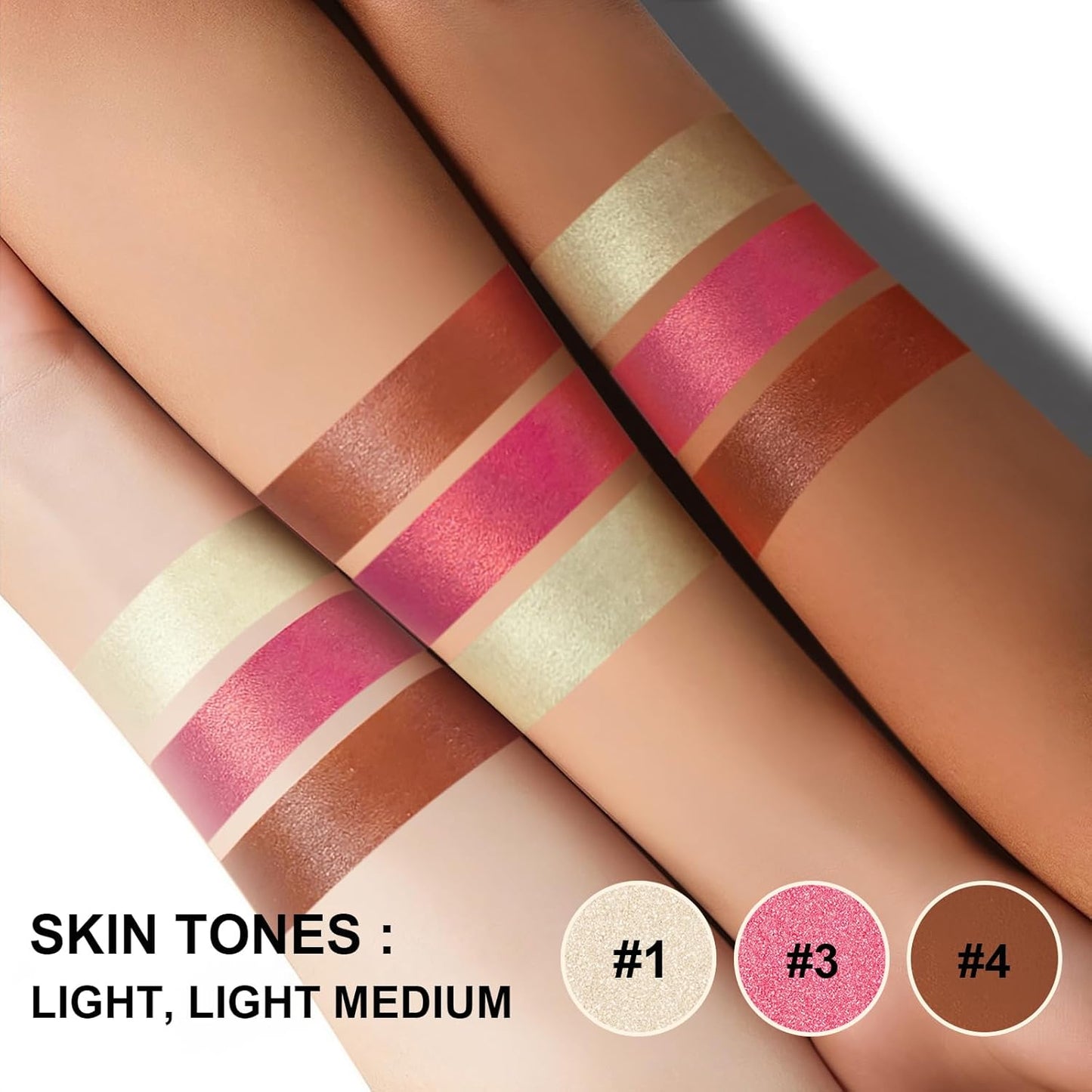 Lezero 3Pcs Contour Stick Makeup Kit, Shades with Highlighter, Blush and Bronzer Stick for Sculpt the Face and All Skin Type, Long Lasting, Smooth, Dewy & Matte Finish, LIGHT MEDIUM