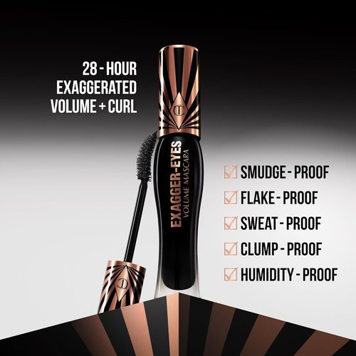 Charlotte Tilbury Exagger-Eyes Mascara - Volumizing & Lengthening, No-Clump, 28-Hour Smudge-Proof Wear