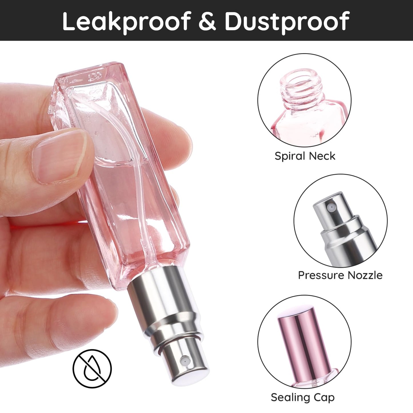 Segbeauty 10ML Refillable Perfume Bottle, 10 Packs Fine Mist Atomizer Sprayer for Perfume, Empty Glass Spray Bottle Mini Portable Travel Perfume Atomizer Toiletries Fragrance Scent Pump Dispenser