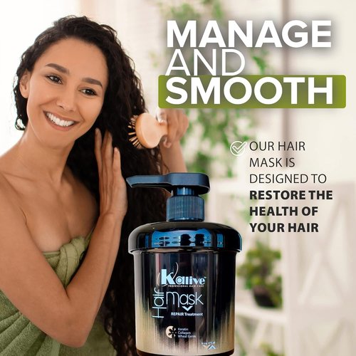 KALIVE Hair Mask - 16 Oz Deep Moisturizing Repair Treatment for Dry, Damaged Hair