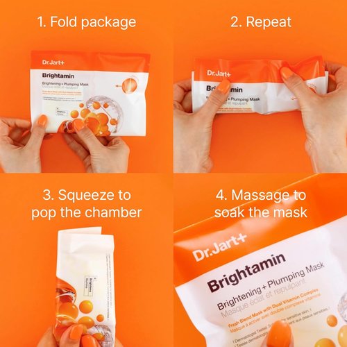 Dr.Jart+ Brightamin Brightening Face Mask - Plumping with Vitamin C | Travel Size, 1 Pack