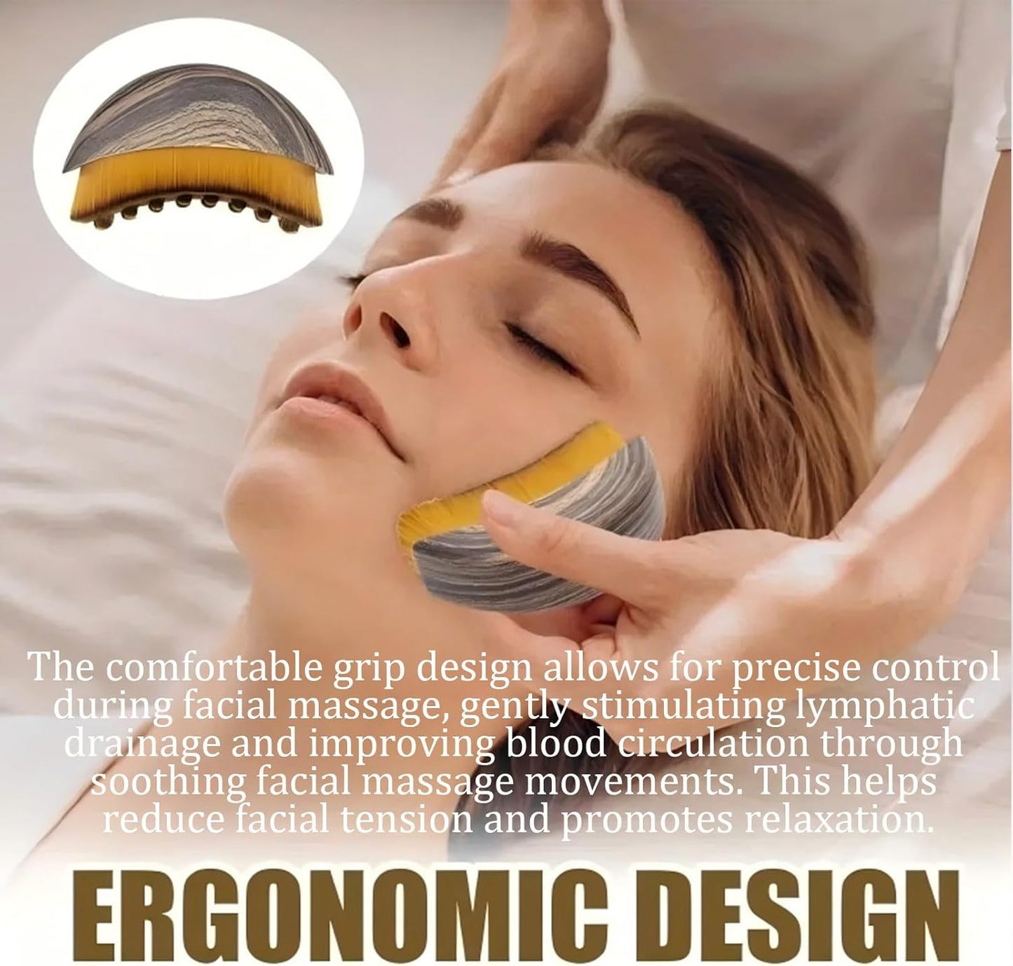 Skiennix Lymphatic Contour Face Brush - Ergonomic Massager for All Skin Types | 2 PCS Set