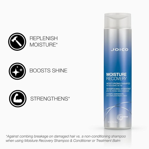 Joico Moisture Recovery Hair Care Set - Moisturizing Shampoo, Conditioner & Treatment Balm for Thick, Coarse Hair | Jojoba Oil & Shea Butter